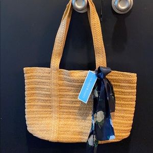 Draper James Straw Bag with Scarf